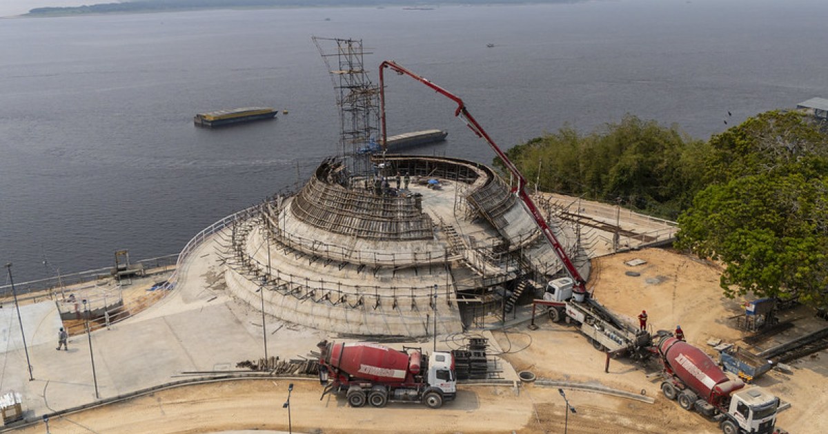 Obra do Parque Encontro das Águas mantém concretagem das asas e outros serviços no canteiro